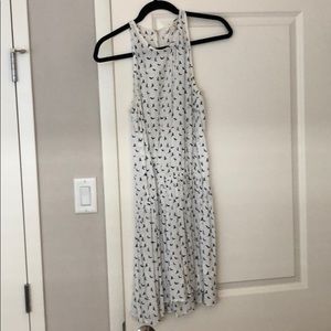 Soft Joie White And Blue Patterned Crepe Dress - image 1